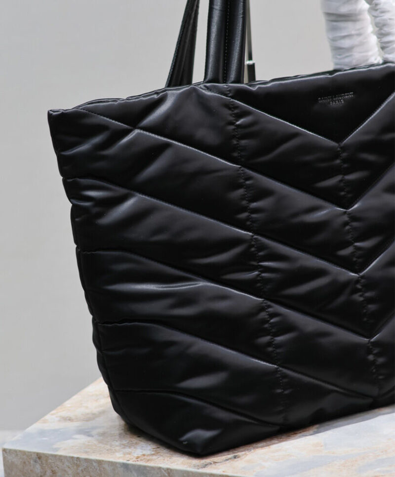 Saint Laurent Puffer Tote In Econyl Black